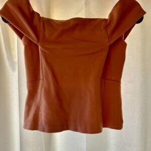 Deletta Blush Cropped Off the Shoulder Top